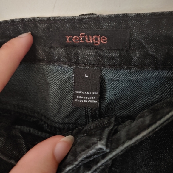 Charcoal gray distressed denim mini skirt - Picture 2 of 7